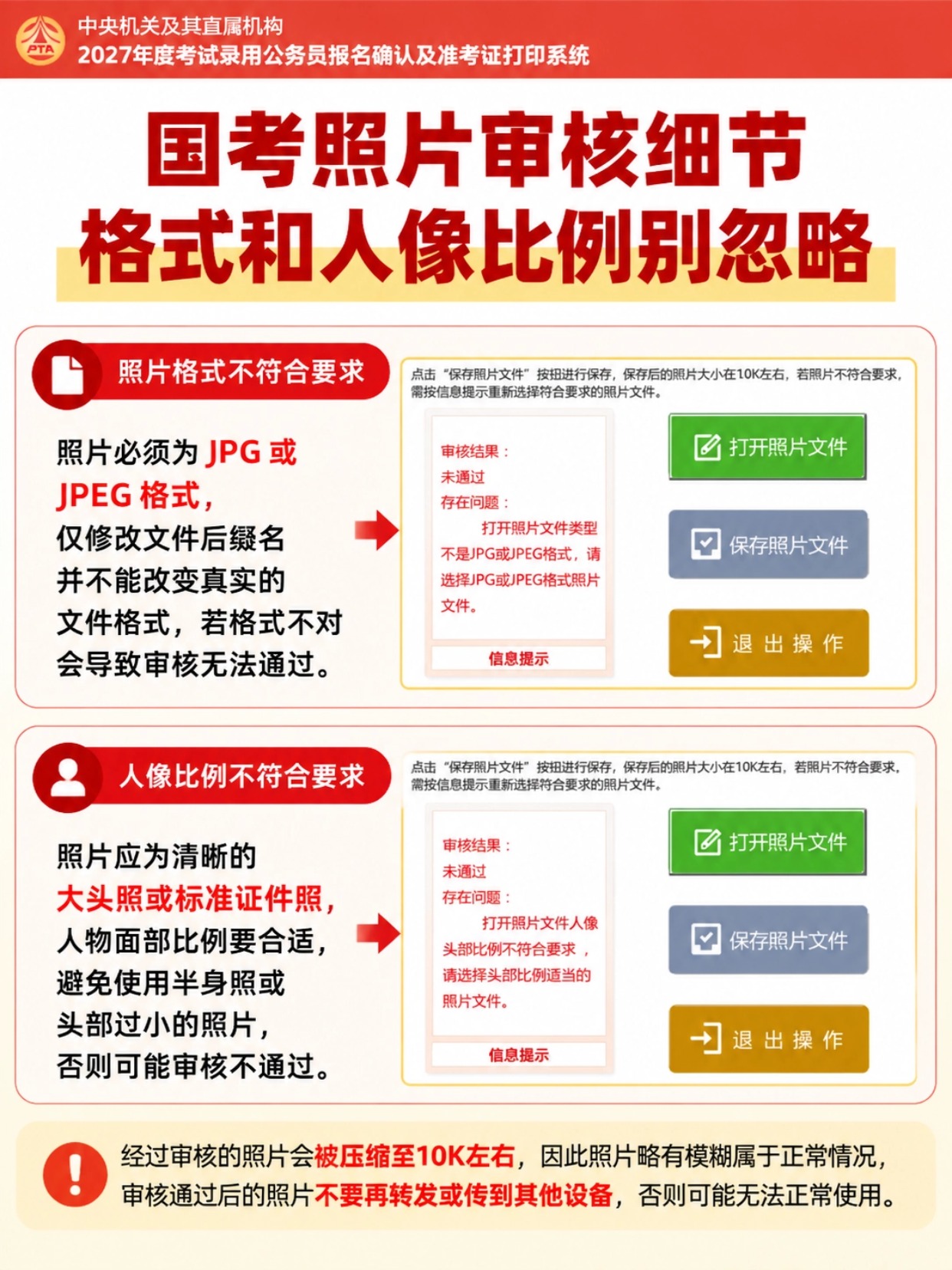 2027国考照片审核流程｜拍点点证件照制作上传教程，审核避坑指南